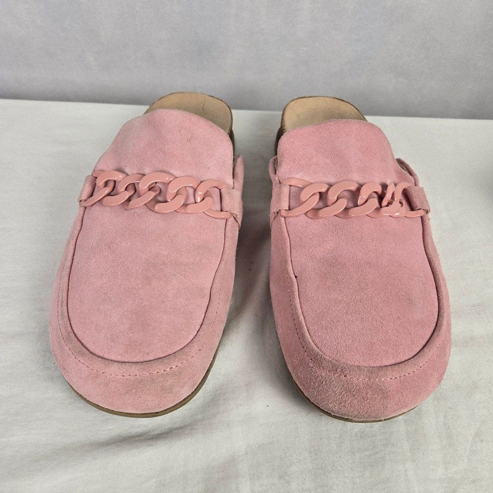 Vionic Georgie Pink Suede Chain Link Mule Slippers Clog Orthotic Shoes Womens 11 - Picture 5 of 9